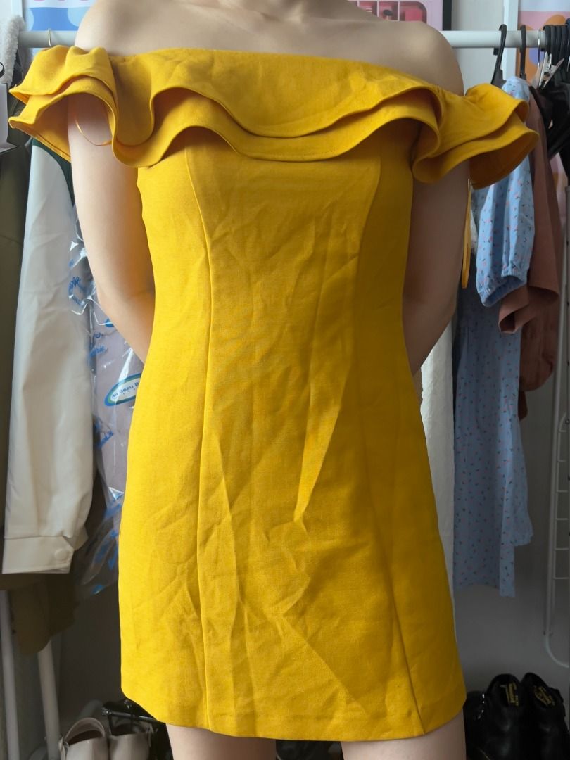 Topshop bardot off shoulder dress