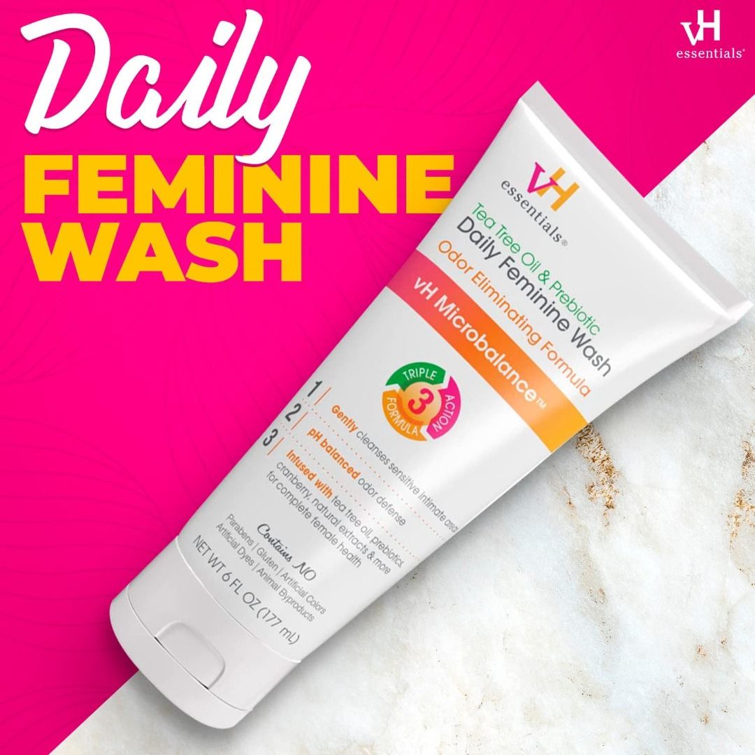 vH essentials, Ph Balanced Daily Feminine Wash, Tea Tree Oil