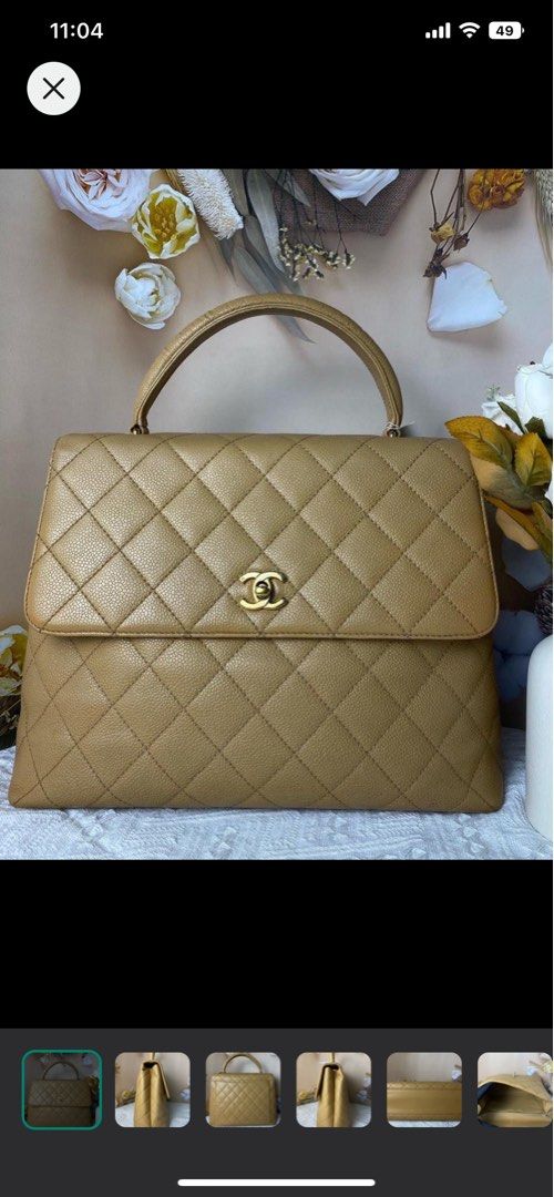 Vintage Chanel Kelly Bag in milk tea beige, Luxury, Bags & Wallets