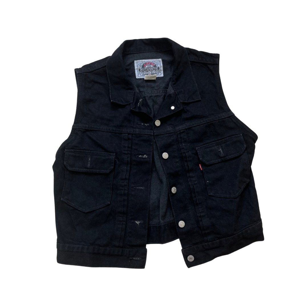 Levis black denim cheap vest