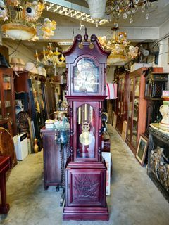 Vintage Rosewood Grandfather’s Clock Franz Hermle Brass German Mechanism