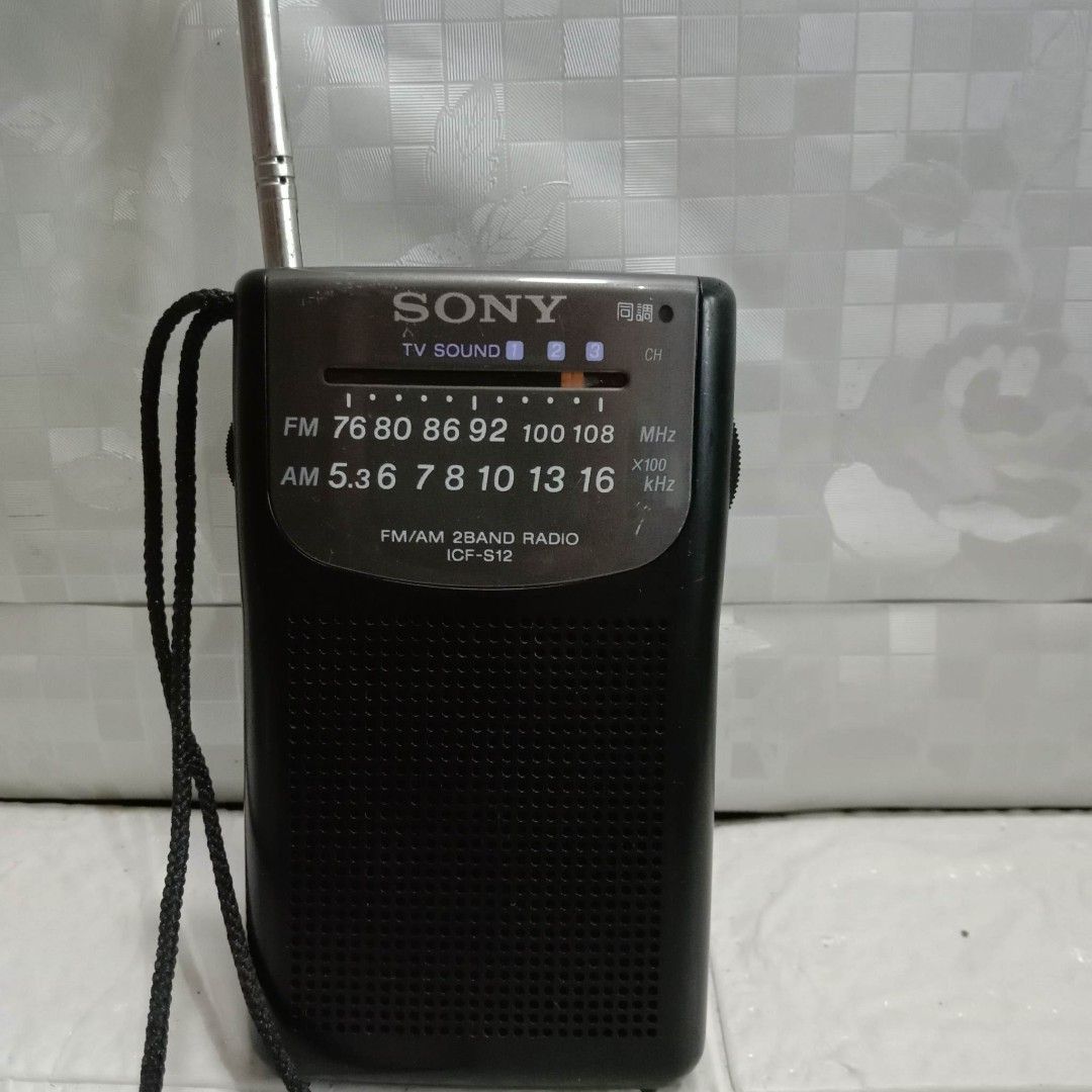 Vintage Sony pocket fm/am radio icf-S12, Audio, Soundbars, Speakers &  Amplifiers on Carousell