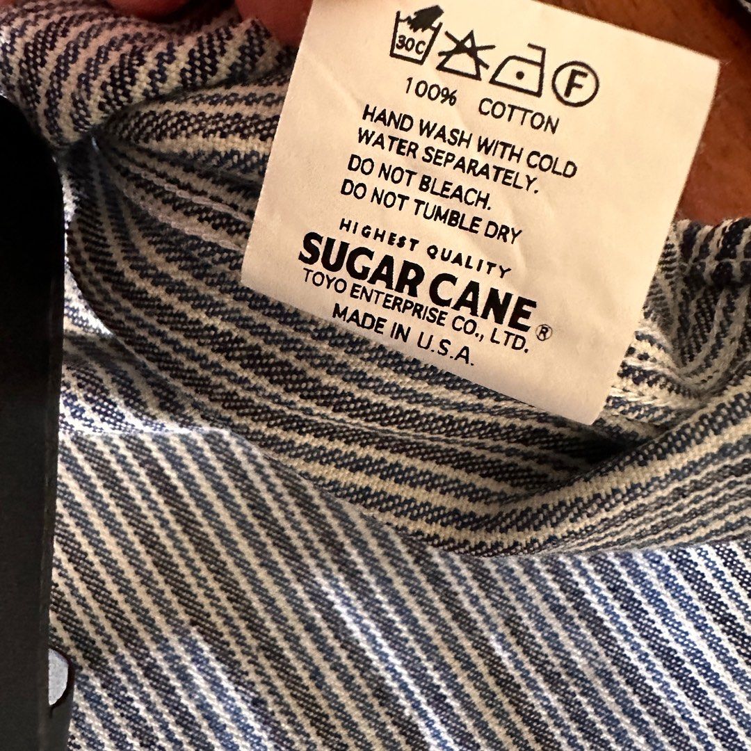 Sugar Cane Hickory Stripe Work Shirt – SC27583 / Off-White