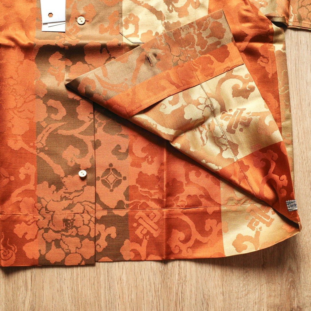 visvim COPA SHIRT S/S JACQUARD (SILK), 名牌, 服裝- Carousell