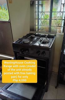 Westing House Cooking Gas Range with Oven (with free bake pan)