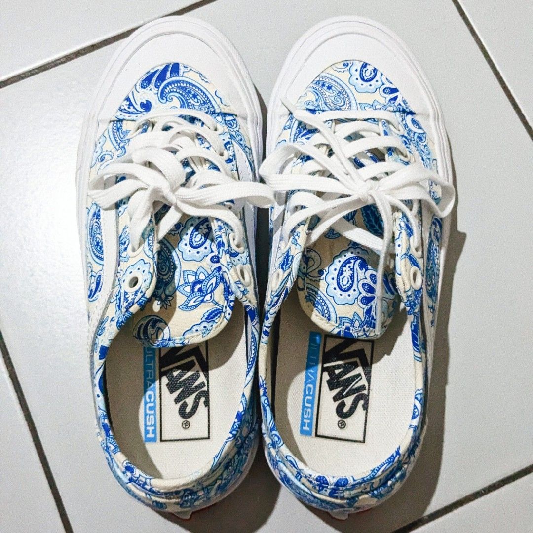 Blue top paisley vans