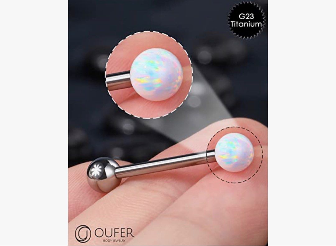 Real opal tongue ring on sale