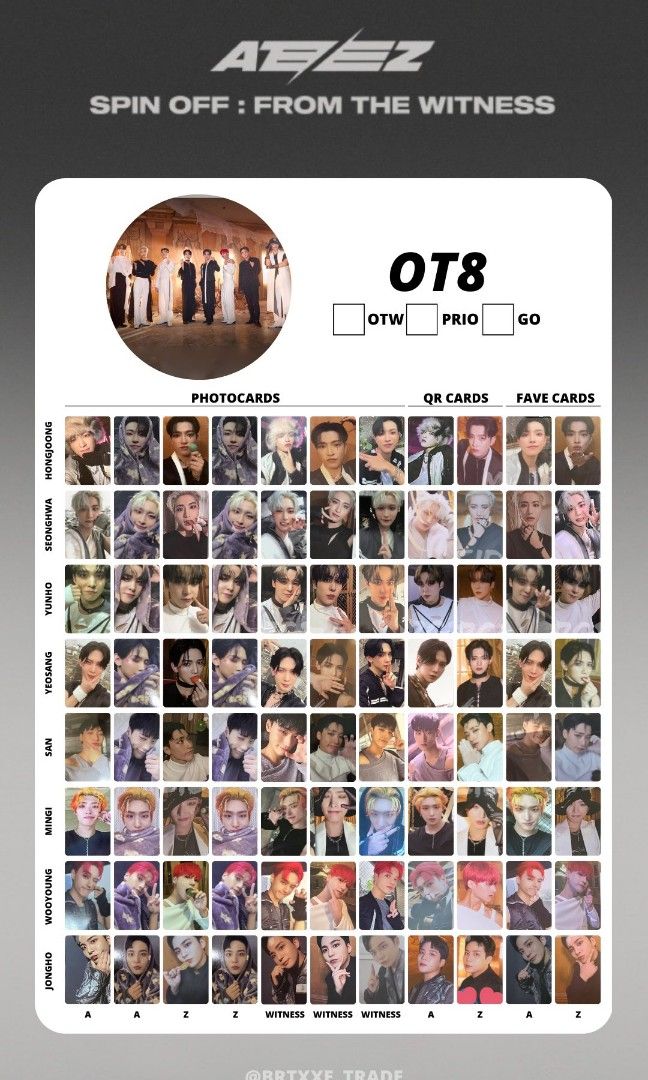 Ateez Hongjoong Spin Off: From The Witness Album Photocard