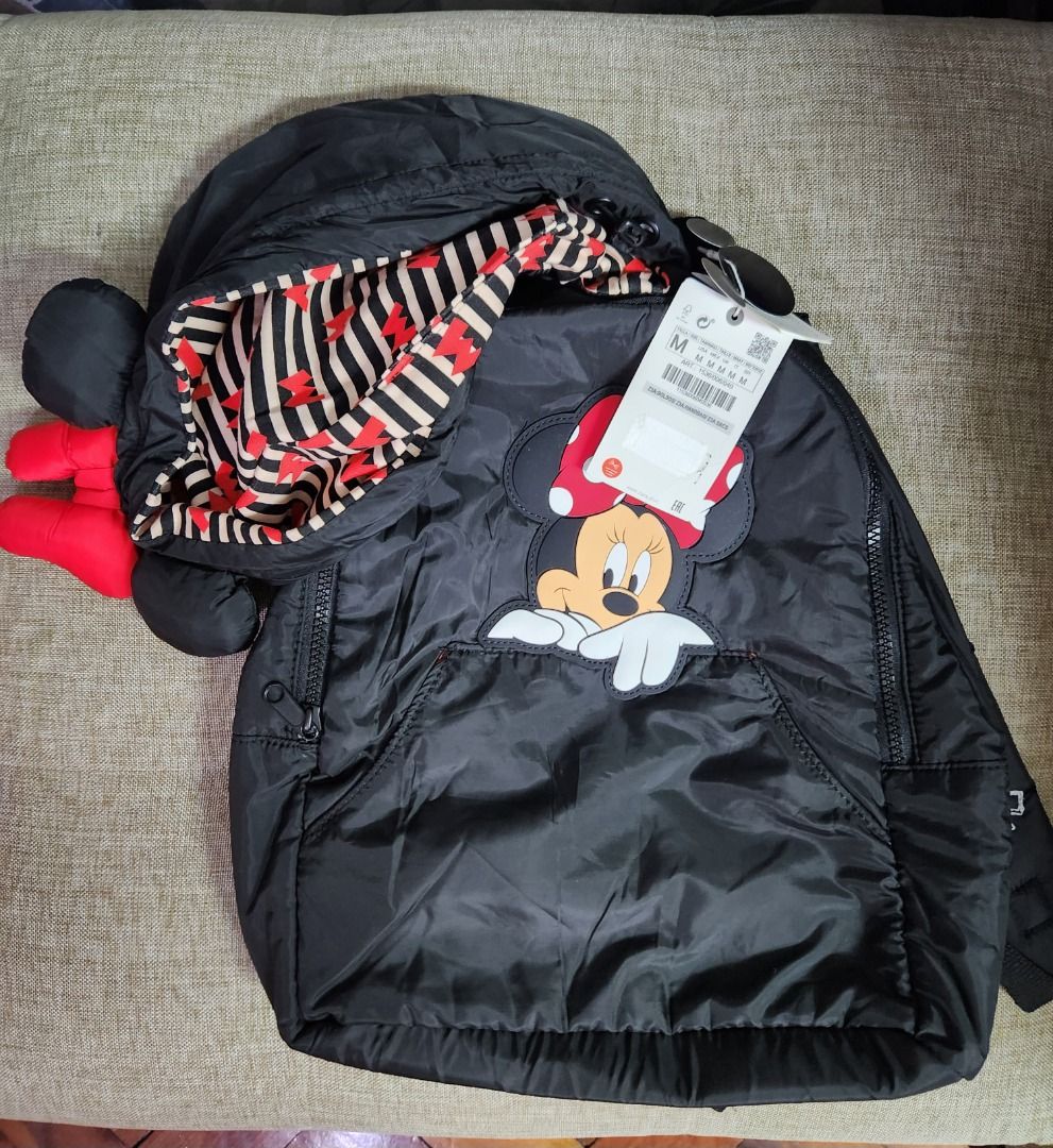Zara minnie mouse backpack with hoodie 100 authentic on Carousell