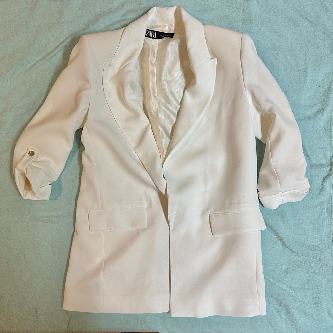 zara off white blazer