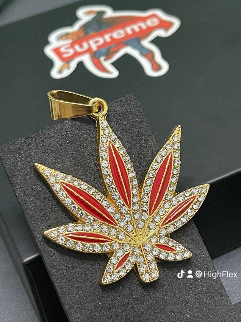 Iced out weed pendant shop