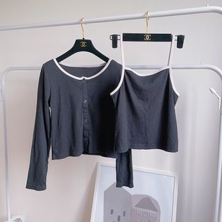 日本品牌 GRL 針織外套吊帶套裝