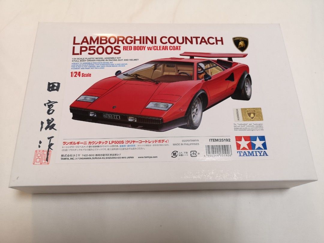 Tamiya Scale Special Project 1/24 Lamborghini Countach Lp500S Clear Coat  Red Body White Box 25192
