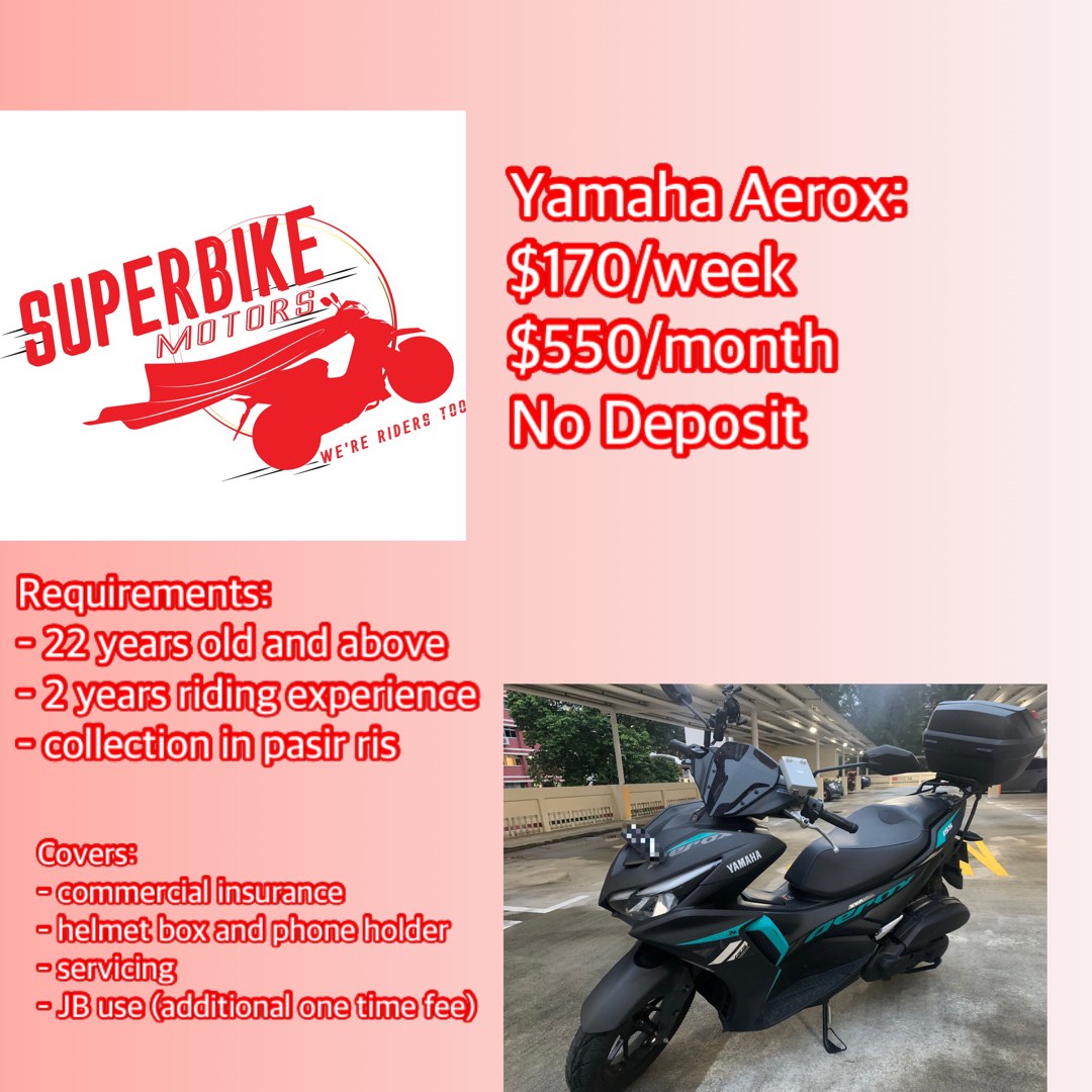 Aerox Rental, Motorcycles, Motorcycle Rental on Carousell