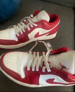 Air Jordan 1 Low Retro Cardinal Red/ White Sneakers  US9