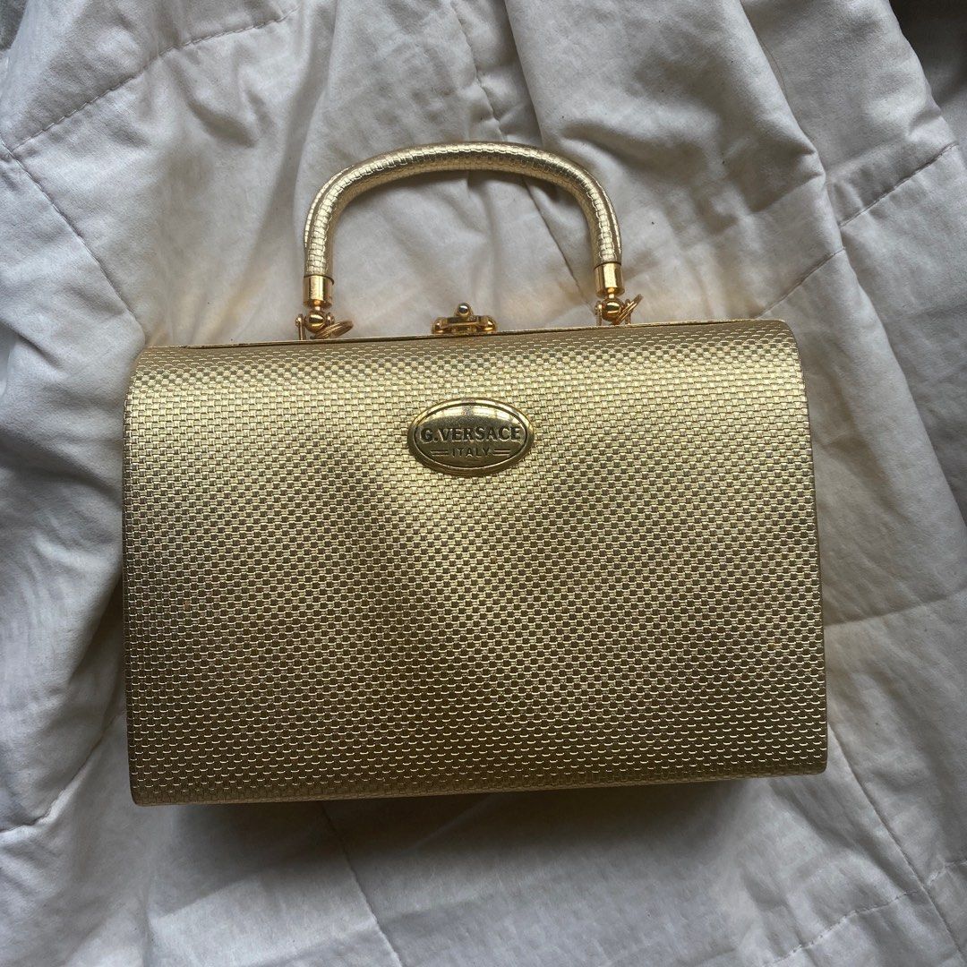 Leather handbag Gianni Versace Burgundy in Leather - 42046291