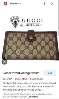 Authentic Vtg Gucci trifold wallet 💯