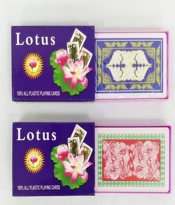 Baraha Playing Cards Golden Lotus Plastic Paper Poker Card Tong Its on ...
