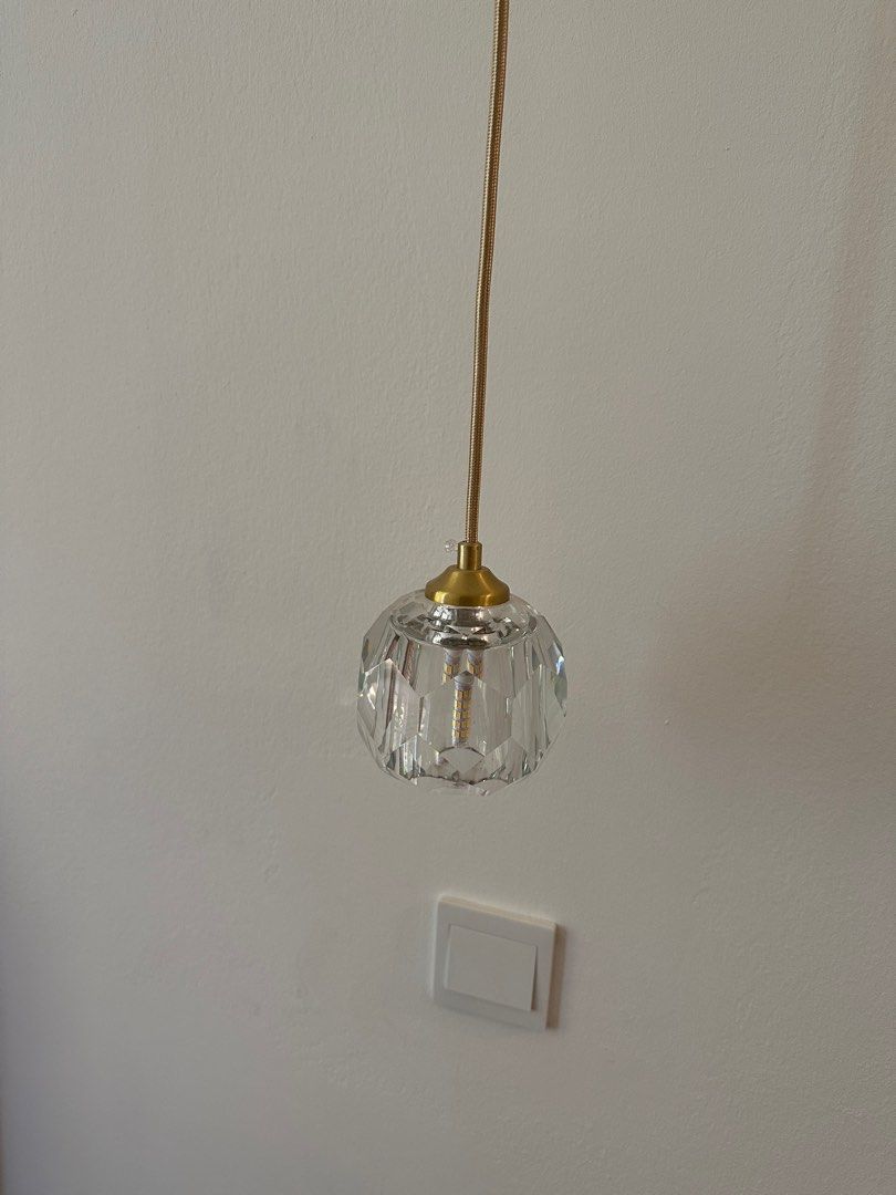 Bedside ceiling drop-down lights x2, Furniture & Home Living, Lighting