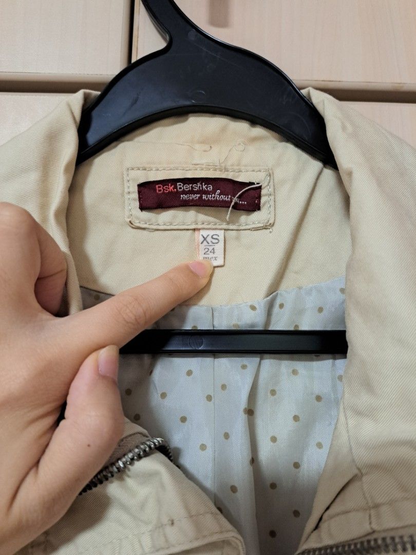Bershka pocket front utility denim jacket in beige shop