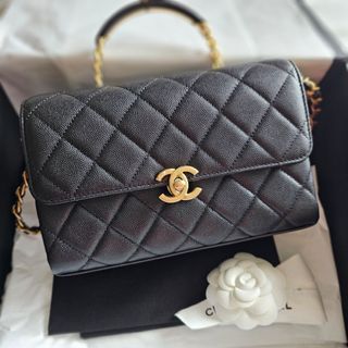Chanel Mini Square So Black, Luxury, Bags & Wallets on Carousell