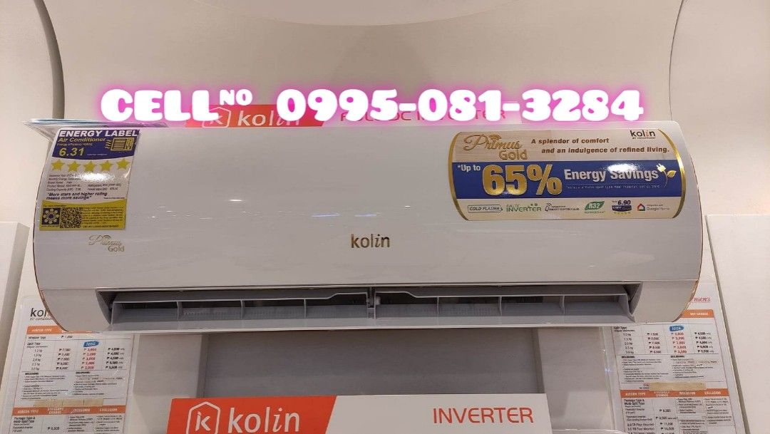 Brand New Kolin Split Type Aircon Primus Gold Full DC Inverter 1hp 1
