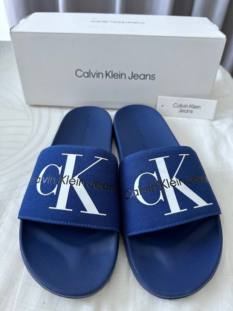 Calvin Klein CK slides, Men's Fashion, Footwear, Flipflops and Slides ...