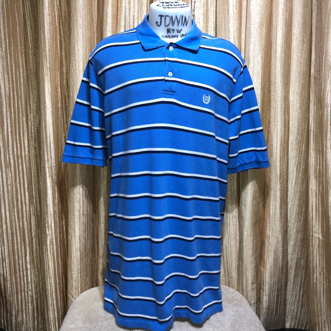 CHAPS MENS CLASSIC POLO SHIRTS STRIPES BLUE (Please view all photos and ...