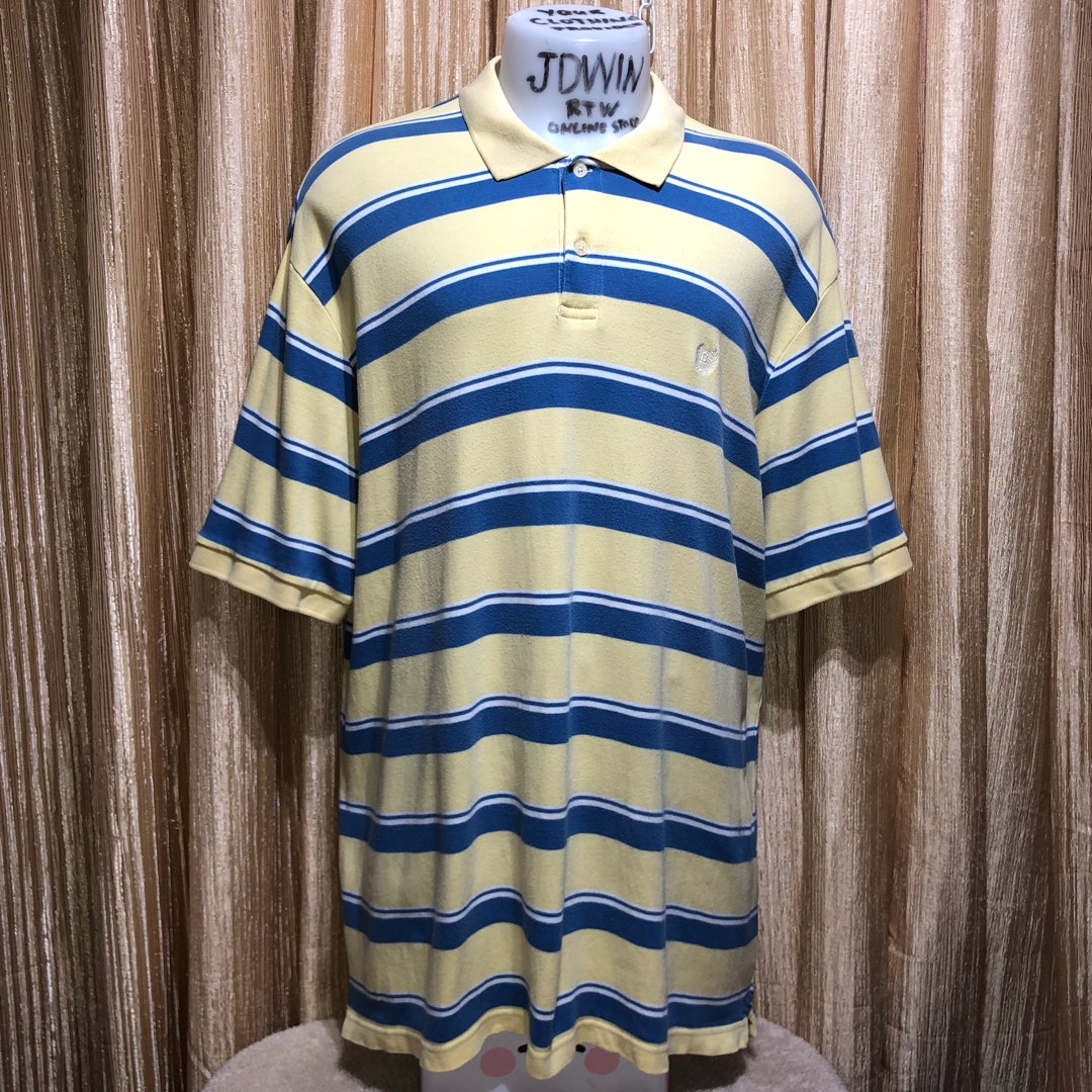 CHAPS MENS CLASSIC POLO SHIRTS STRIPES YELLOW (Please view all photos ...