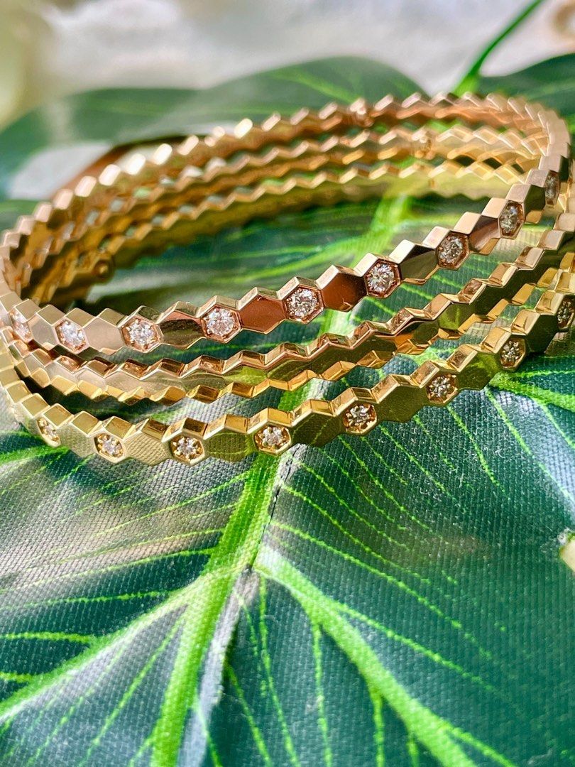 Gold bracelet cheap with white stones