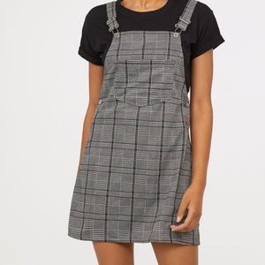 Checked cheap dungaree dress