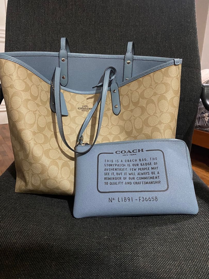 Coach Reversible Tote Bag (Category: Tote Bags) located in Pasig City. Submitted by erncm (Listing ID 1228350744, Image 1). Description: Gently used. Bought in the U.S. RFS: I have too many bags. It’s reversible and it comes with a wristlet. It’s a great everyday bag. Even your laptop can fit inside. Available for shipping or pick up in Pasig City area.
