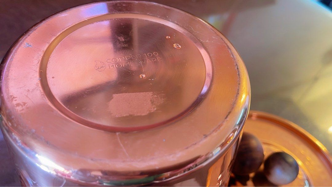 Copper Ice Bucket With Lid & Wood Handle, TV & Home Appliances, Kitchen