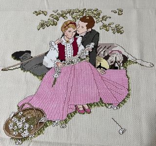 Cross stitch tablecloth