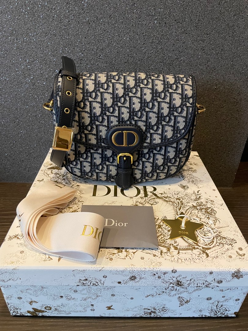 Medium Dior Bobby Bag Black Box Calfskin