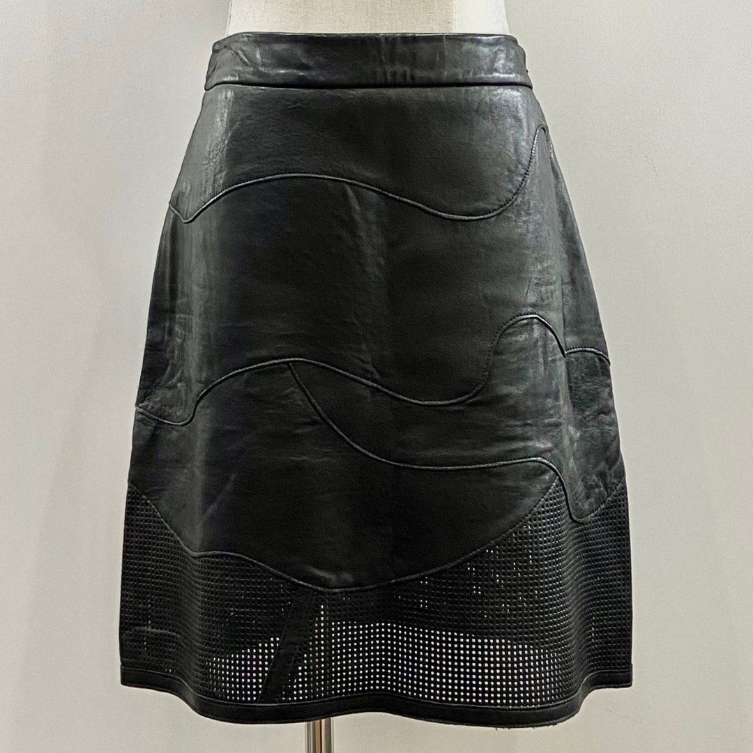 dkny leather skirt