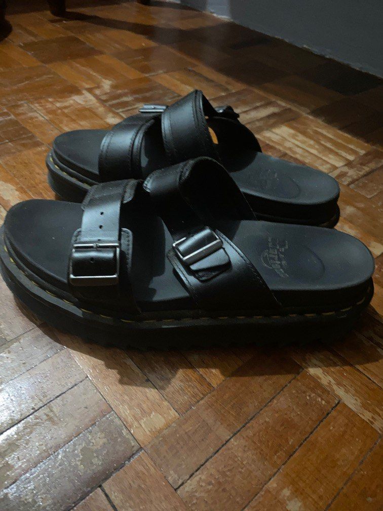 Dr martens myles brando clearance leather buckle slide sandals