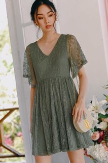 FM BELLAMY LACE DRESS IN SEAFOAM