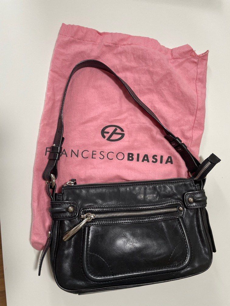Francesco Biasia Black leather shoulder bag Women s Fashion Bags