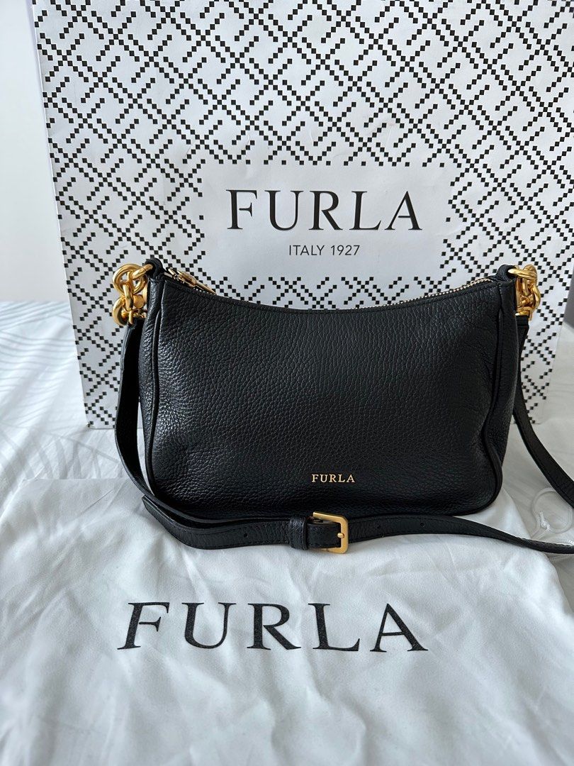 Furla black shoulder bag
