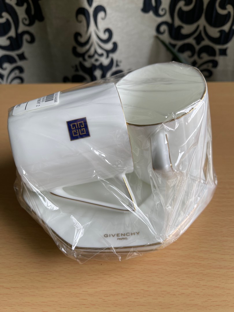 Givenchy Coffee/Tea cups with underliner, Furniture & Home Living, Kitchenware & Tableware