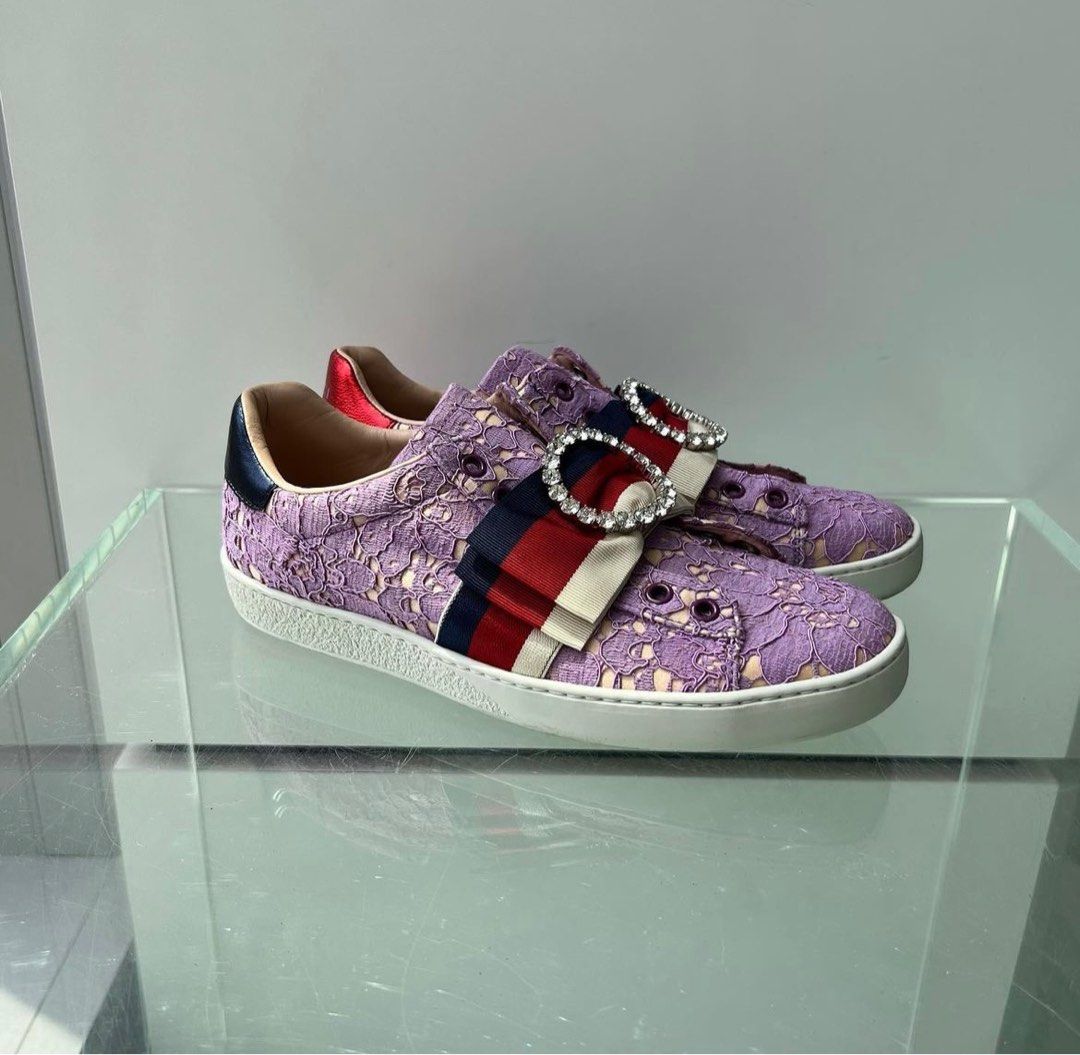Purple discount gucci sneakers
