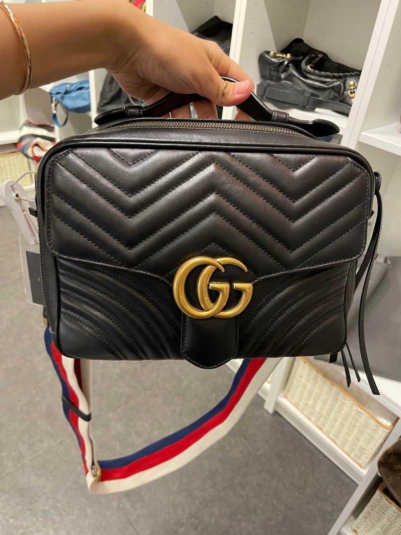 Gucci marmont with clearance canvas strap