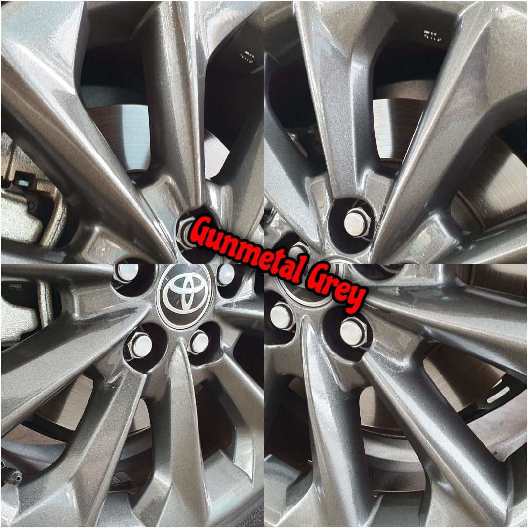 Gunmetal Grey Rims Spray Paint Service On (Toyota Altis), Car ...
