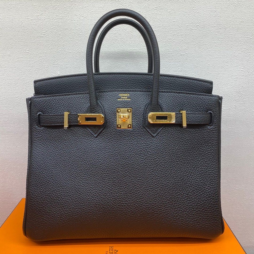 Birkin 25 black togo online gold hardware