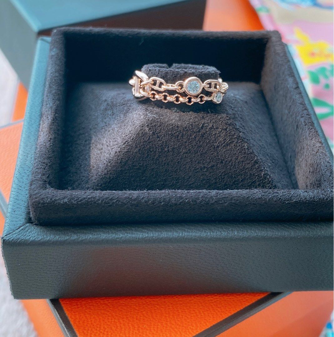 Hermes Chaine d'ancre chaos ring 2023 最新款, 名牌, 飾物及