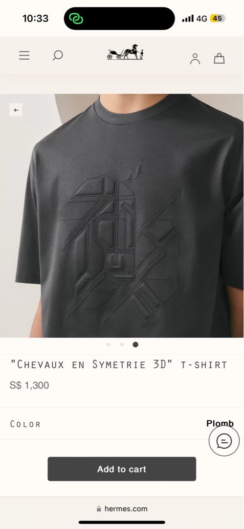 HERMES 】Tシャツ Chevaux en Symetrie 3D