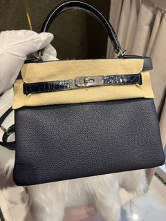 Hermes Mini Kelly 22 Pochette Bag n5 Cassis Shiny Alligator PHW