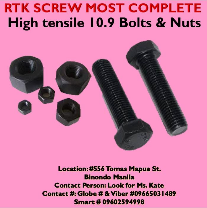High Tensile 10.9 Bolt and Nuts on Carousell