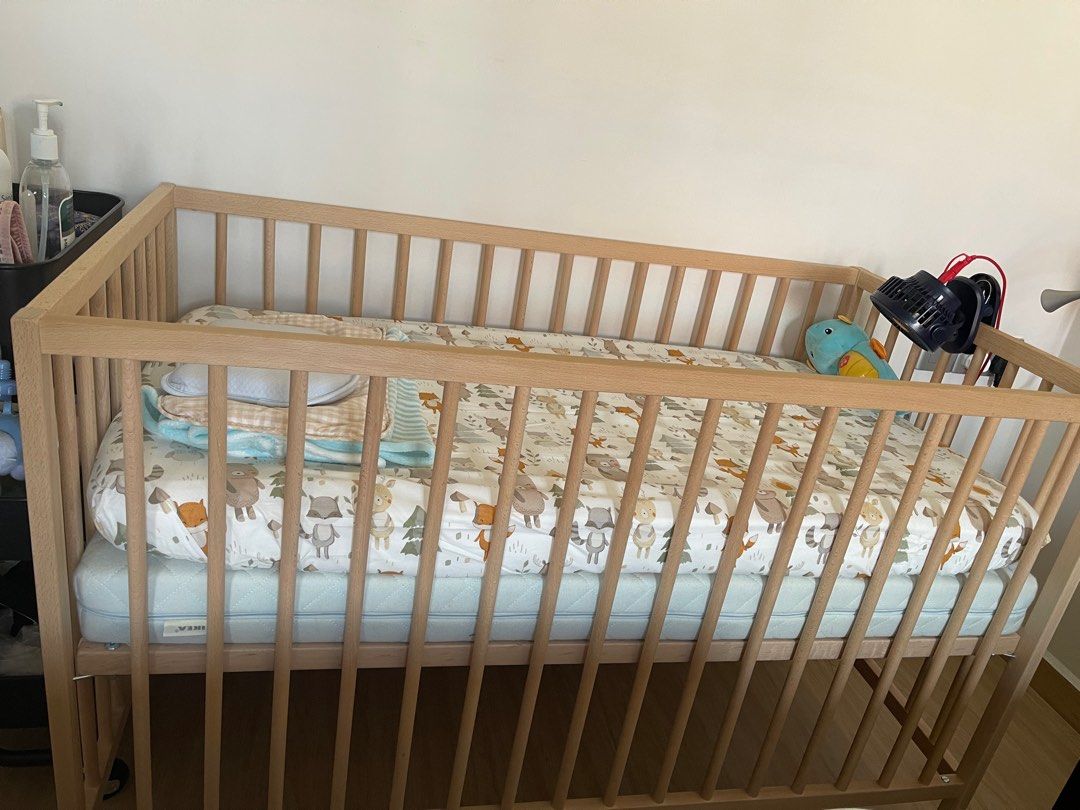 Ikea Baby Cot + Mattress, Babies & Kids, Baby Nursery & Kids Furniture